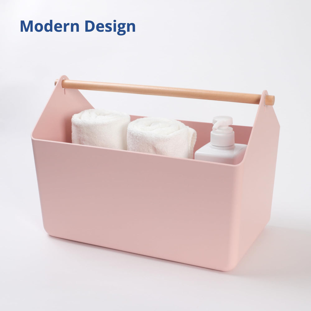 BLUE GINKGO Large Storage Basket pink durable-plastic emphasizes sturdy build
