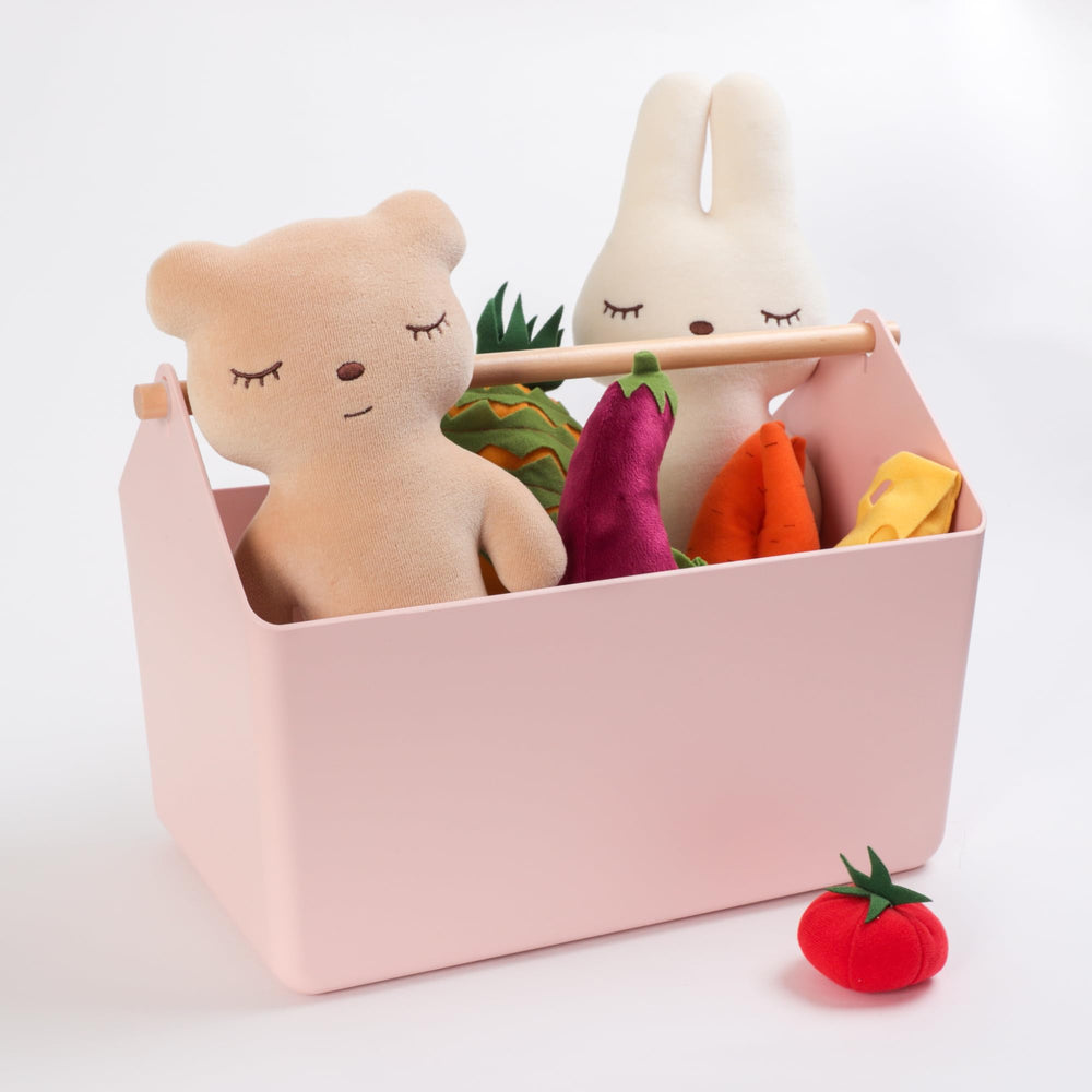 BLUE GINKGO Large Storage Basket pink kitchen-storage for tidy counters