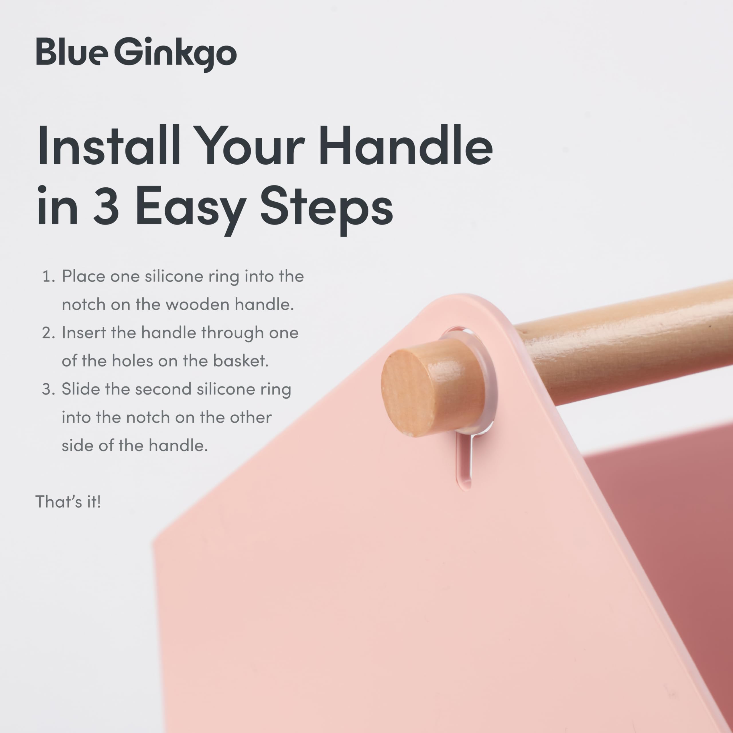BLUE GINKGO Large Storage Basket pink pantry-organization for neat shelves