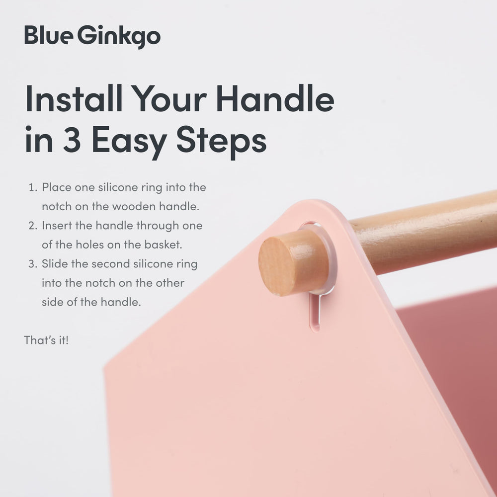 BLUE GINKGO Large Storage Basket pink pantry-organization for neat shelves