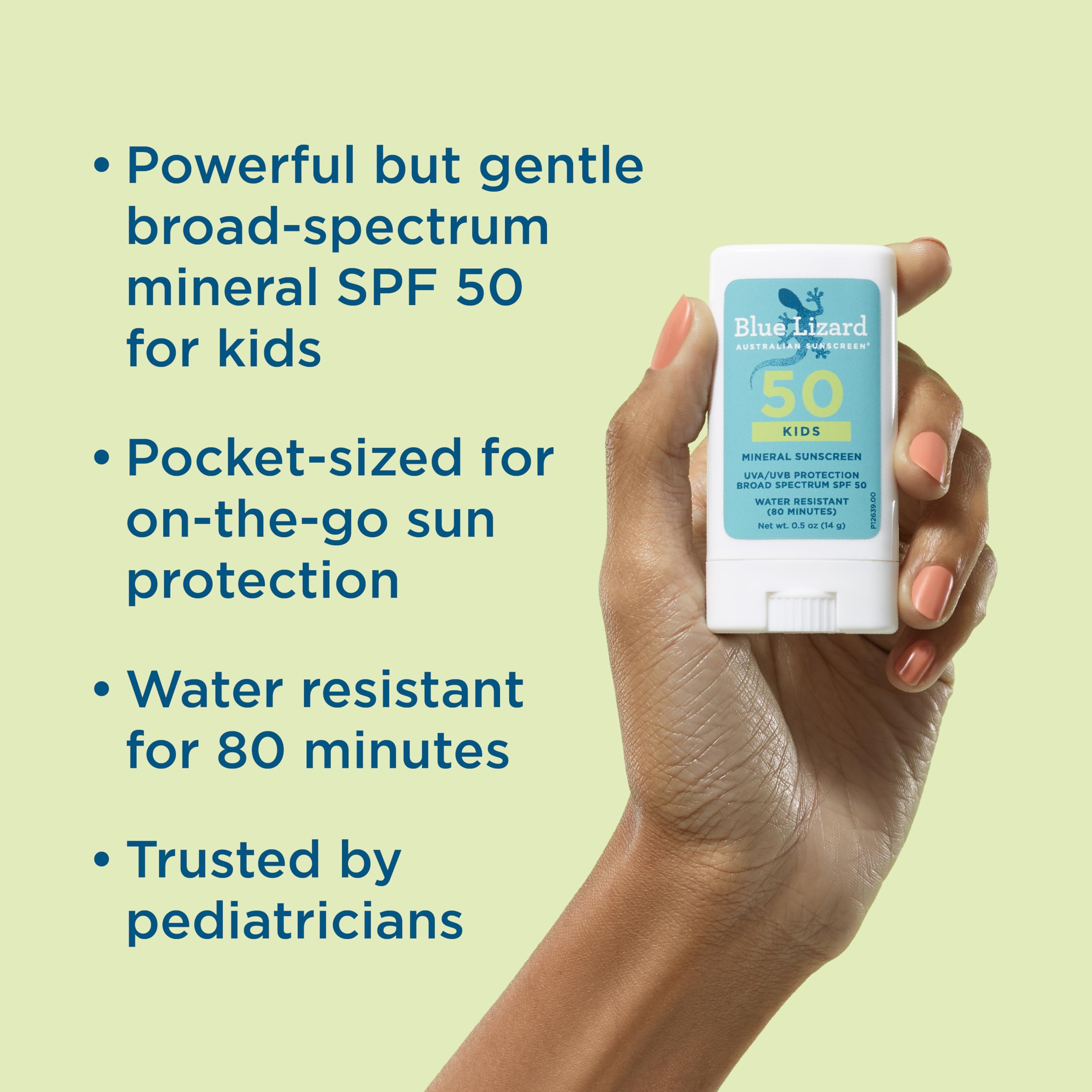 Blue Lizard Kids Mineral Sunscreen Stick applying glide on skin