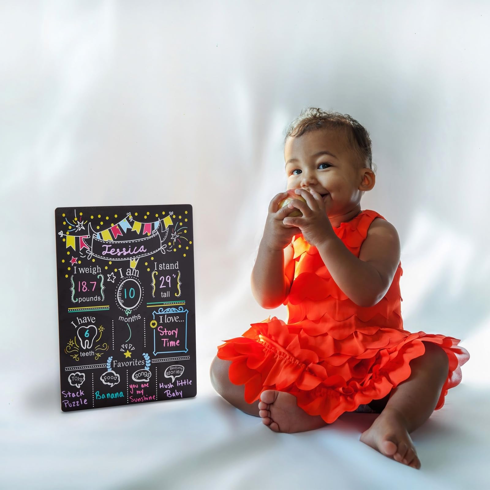 Blue Panda growth board vertical orientation ideal for yearly growth updates and keepsakes.