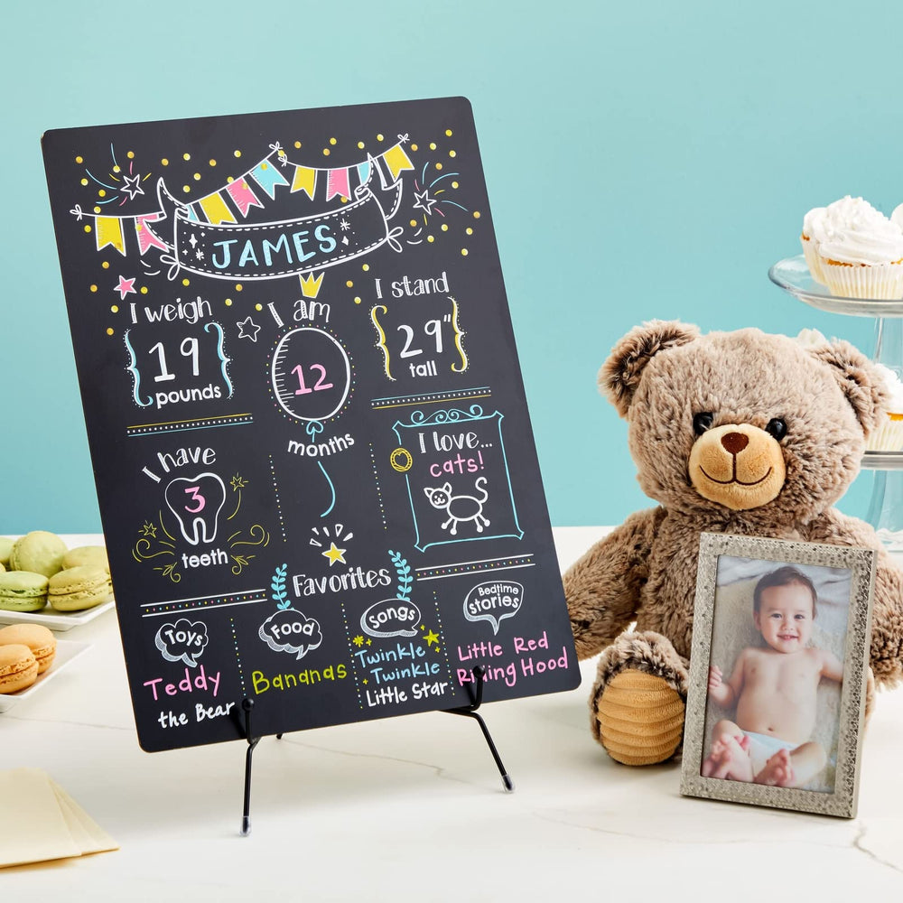 Blue Panda milestone board durable wood frame supports long-term use for multiple children.