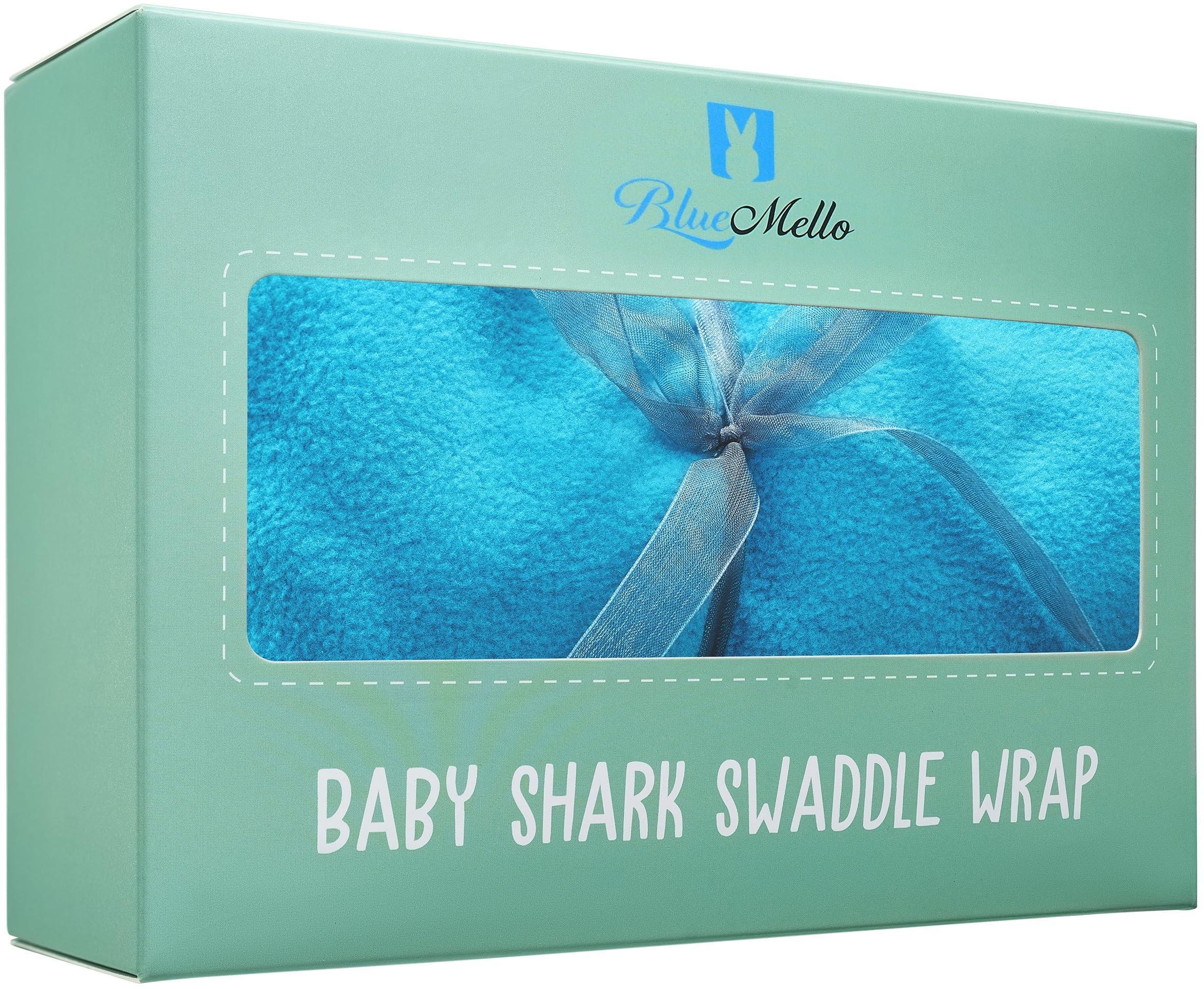 BlueMello Baby Shark Swaddle Blanket polar fleece lining adds warmth and comfort.