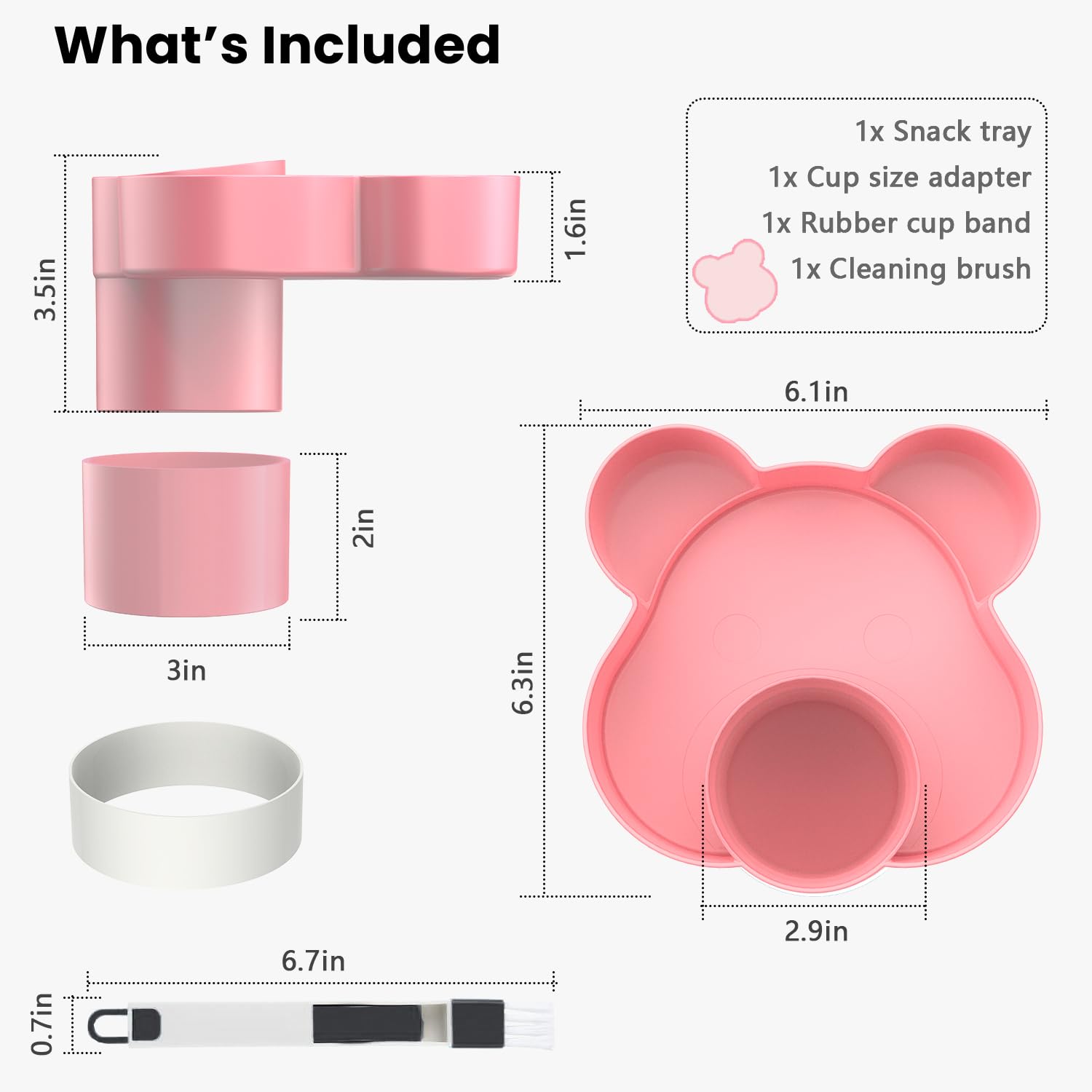 BlueOrigin adapters and rubber bands accommodate most cup holders with secure fit.