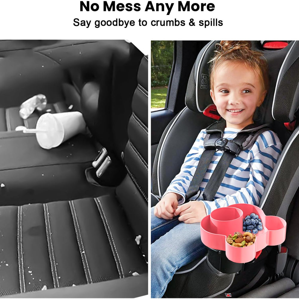 BlueOrigin snack tray cup holder pink supports drinks securely during travel.