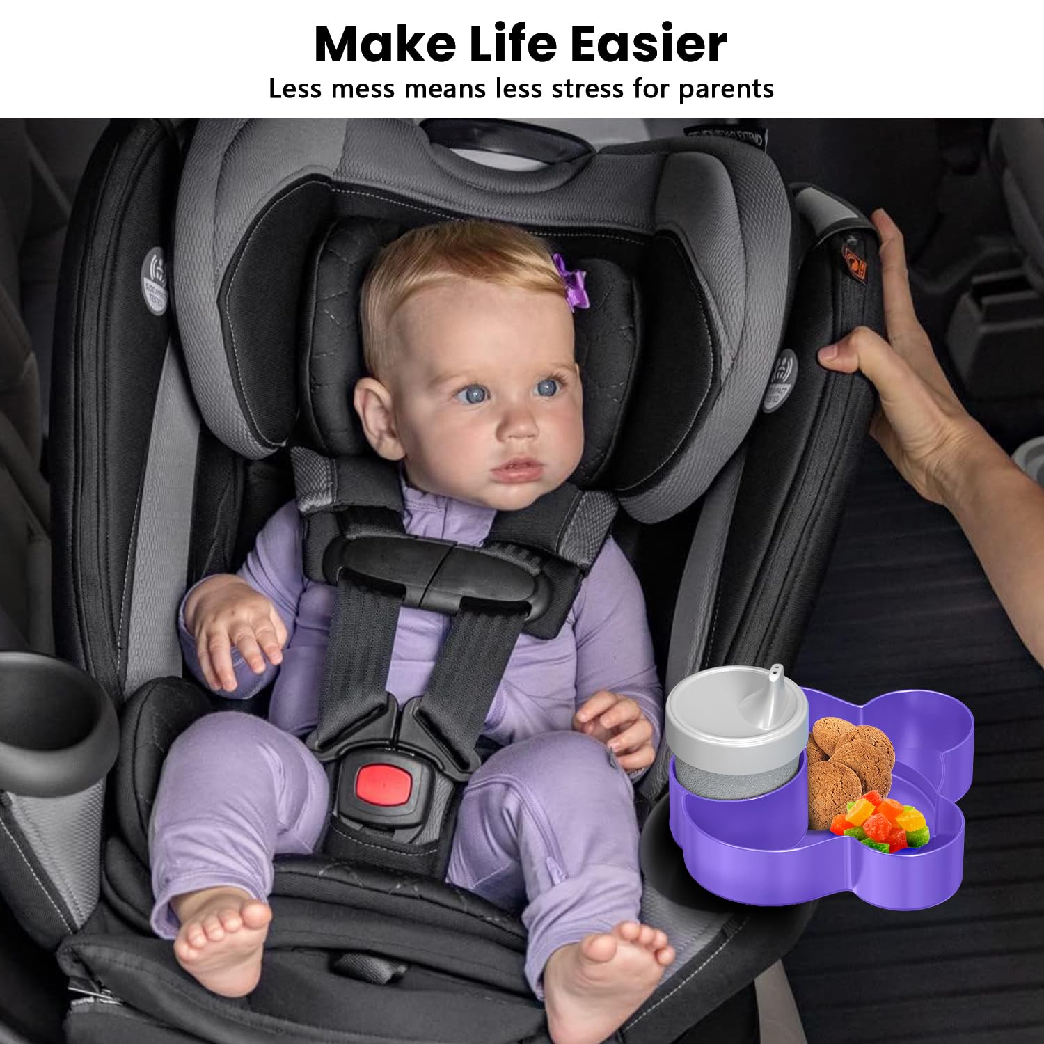 BlueOrigin snack tray easy setup with simple base attachment for quick use.