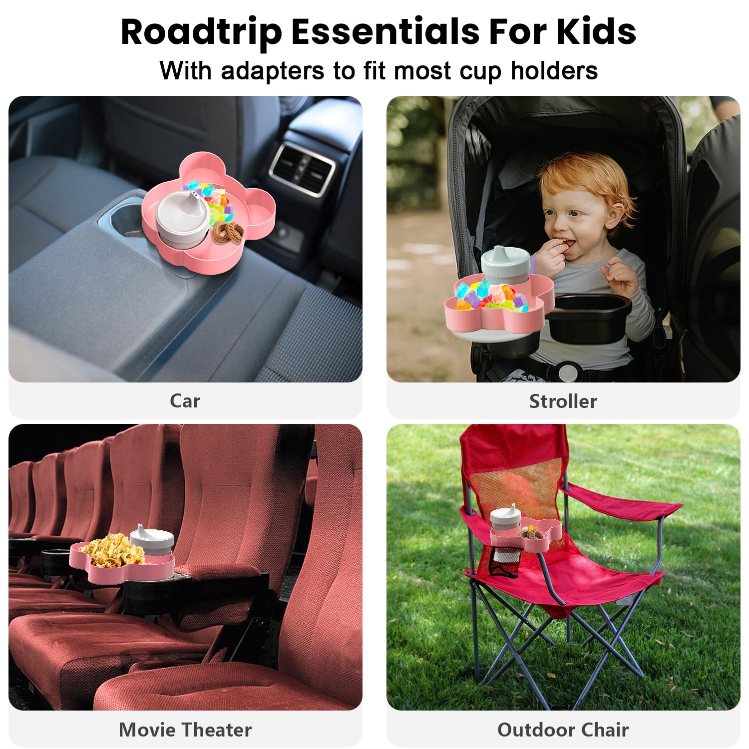 BlueOrigin snack tray on stroller keeps snacks organized while moving.