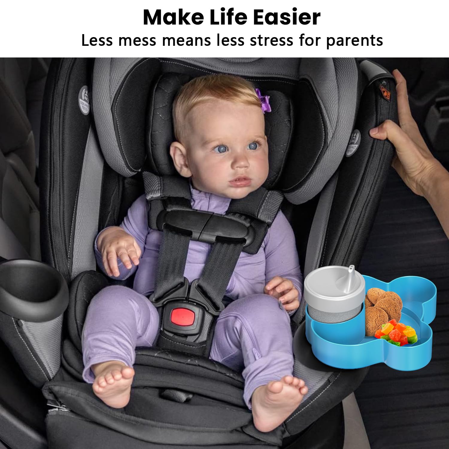 BlueOrigin versatile tray fits most car seats and strollers.