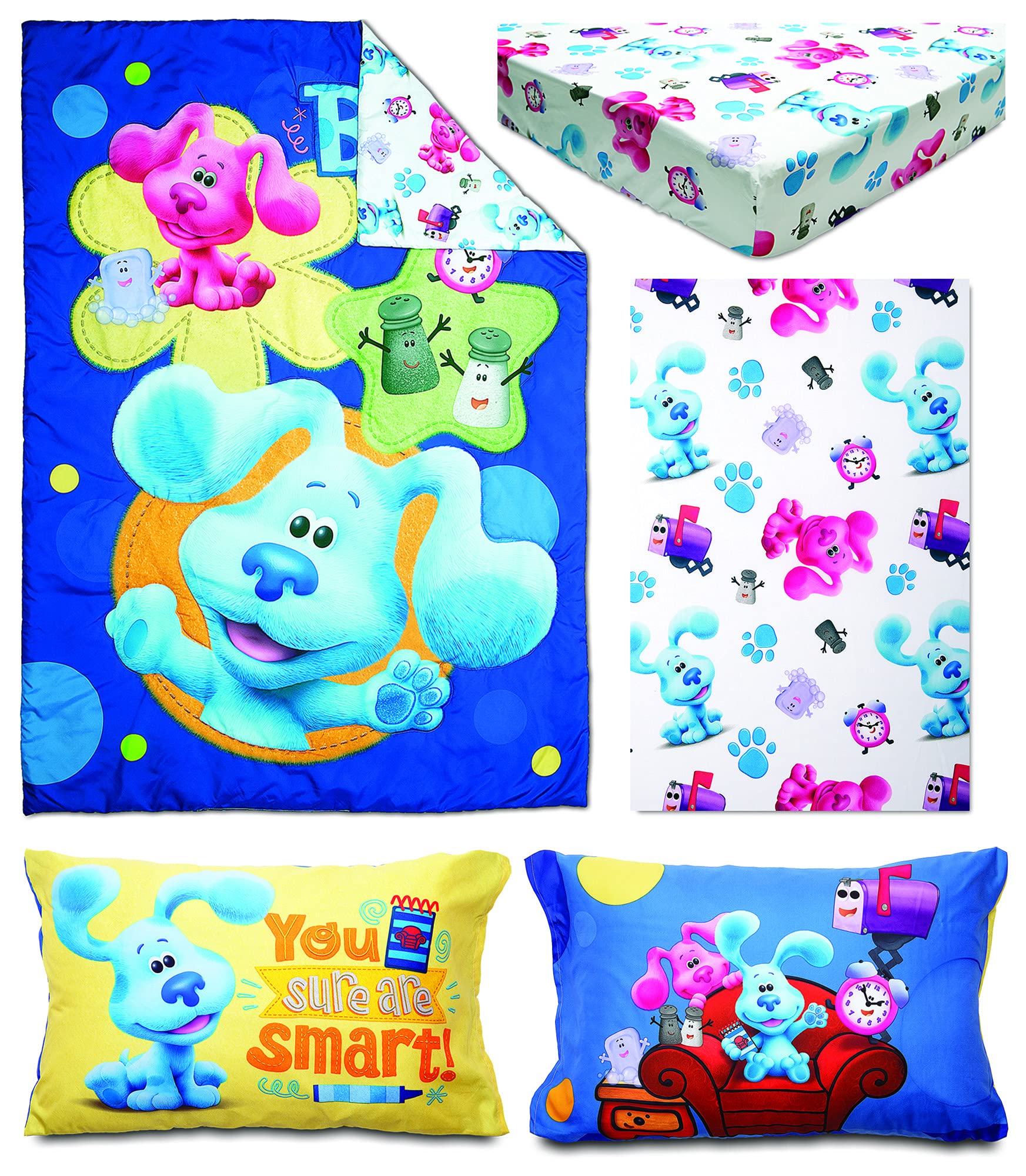 Blues Clues You Are Smart comforter close-up shows soft fabric for gentle cuddles