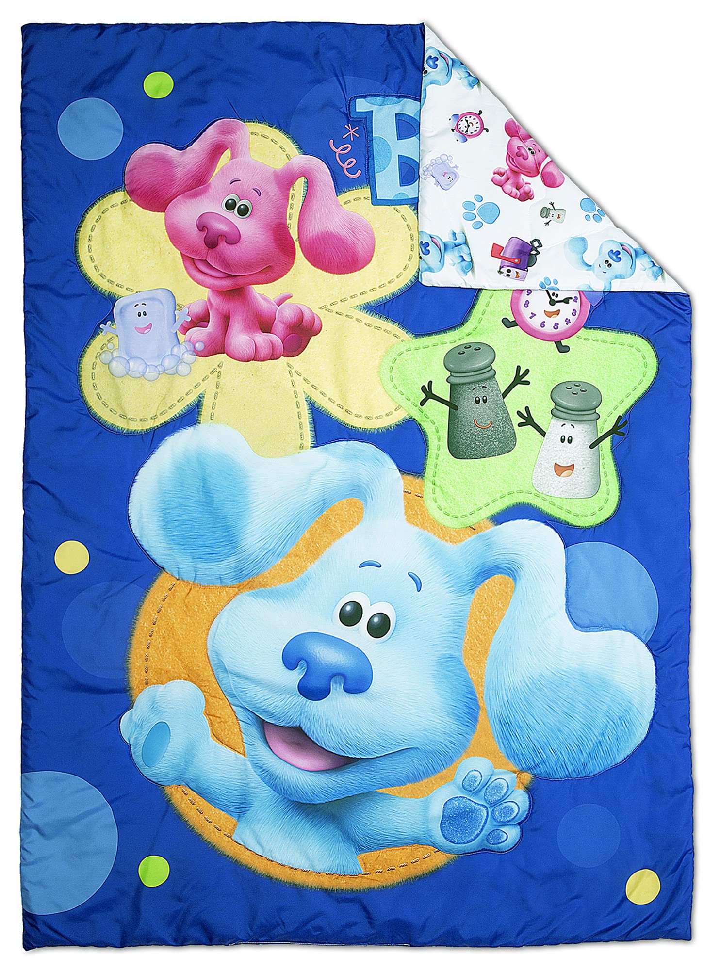Blues Clues You Are Smart fitted sheet close-up highlights durable material for all-night wear