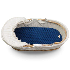 BlueSnail bassinet sheet minky texture closeup emphasizes cozy breathable touch