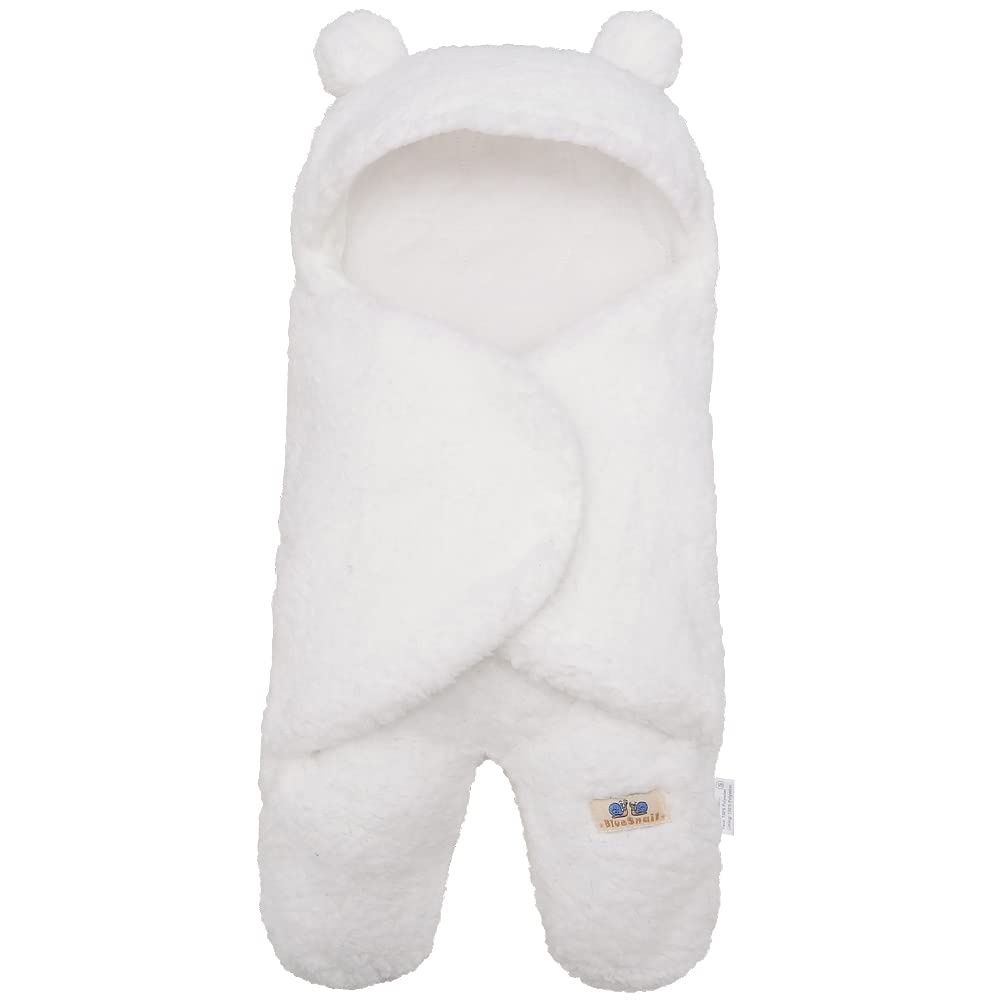 BlueSnail newborn blanket-cream-swaddle laid flat for quick cozy coverage.