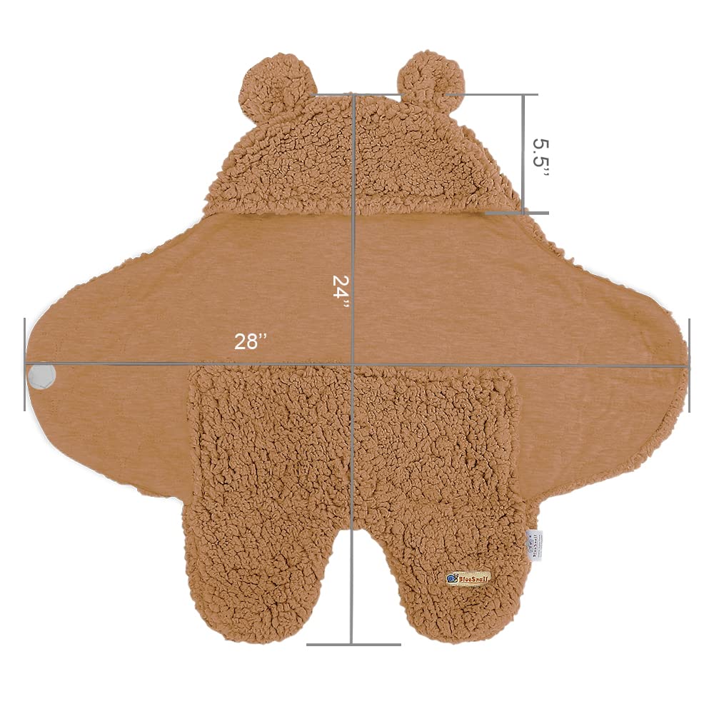 BlueSnail newborn hat with ears adds cute warmth on brown wrap
