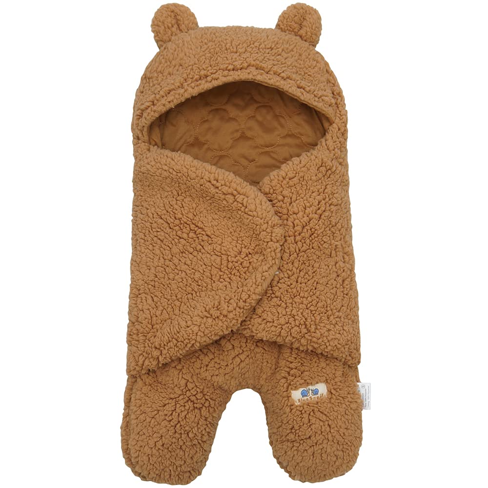 BlueSnail newborn receiving blanket with plush sherpa surface for gentle warmth