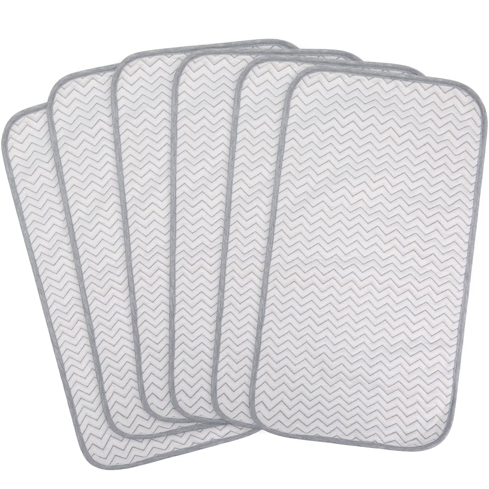 BlueSnail quilted changing pad liner gray close-up shows anti-slip backing for secure diaper changes.