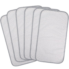 BlueSnail quilted changing pad liner gray close-up shows anti-slip backing for secure diaper changes.