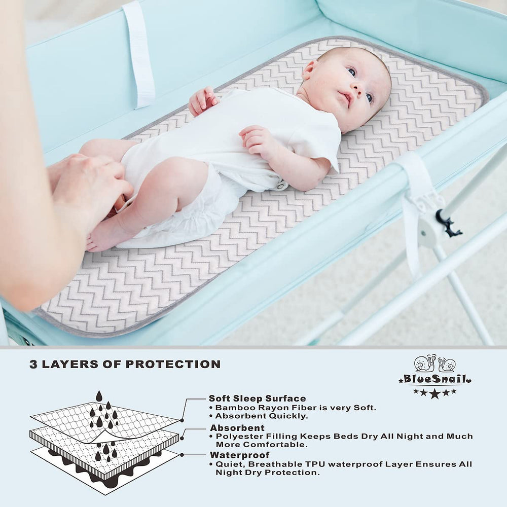 BlueSnail liner cushions messy changes with absorbent quilted fabric and air-trapping design.