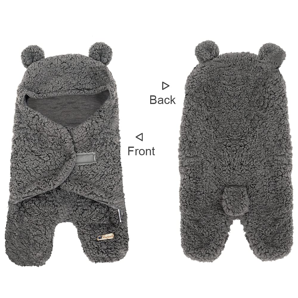 BlueSnail sleep sack gray shows snug design for secure, easy changes.