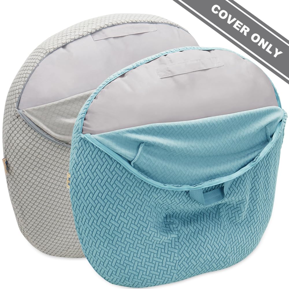 BlueSnail Strechy lounger cover shows the built-in handle for easy carry.