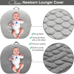 BlueSnail lounger cover light gray fabric close-up showing breathable knit.