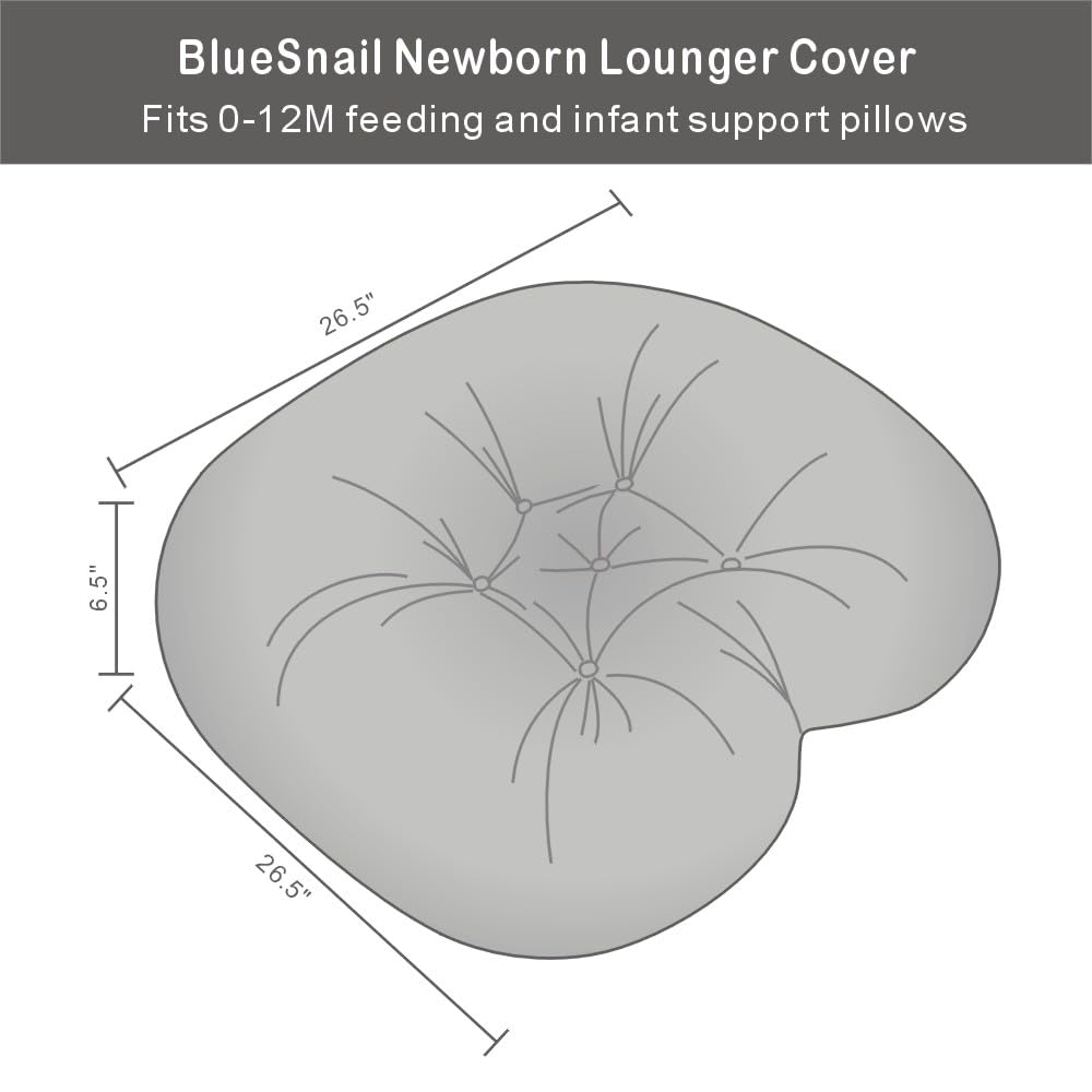 BlueSnail Strechy newborn lounger cover handle design adds portable convenience for trips.