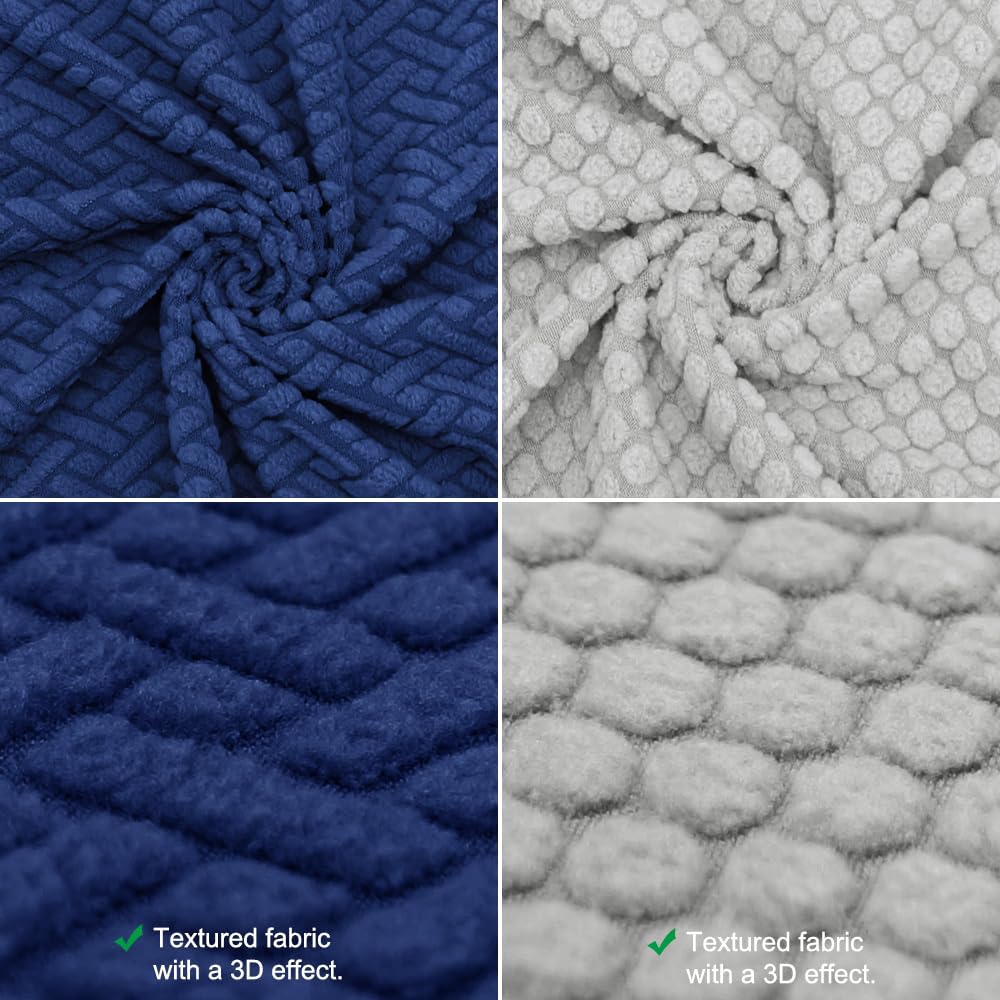 BlueSnail Strechy newborn lounger cover two-pack display shows navy and light gray colors.