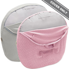 BlueSnail lounger cover on lounge with baby, showcasing snug fit and secure positioning