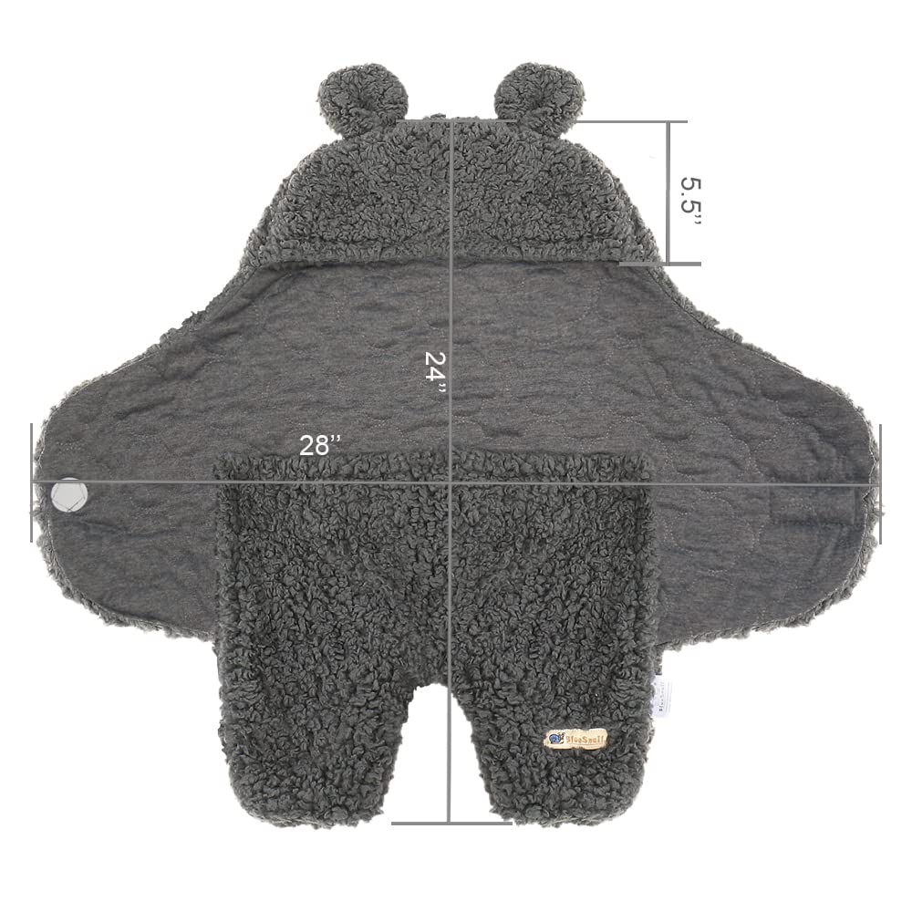 BlueSnail swaddle hat gray with ears adds cozy, playful warmth.