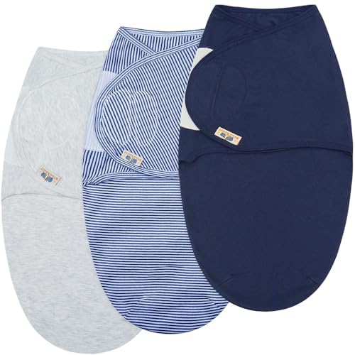 BlueSnail ultra-soft newborn swaddle navy fabric, breathable cotton for baby comfort.