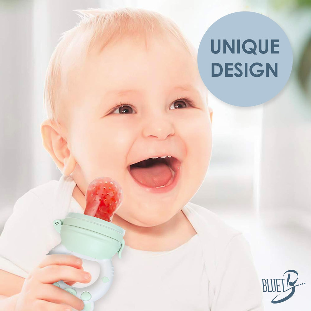 Bluet B vibrant shapes promote exploration during teething and weaning.