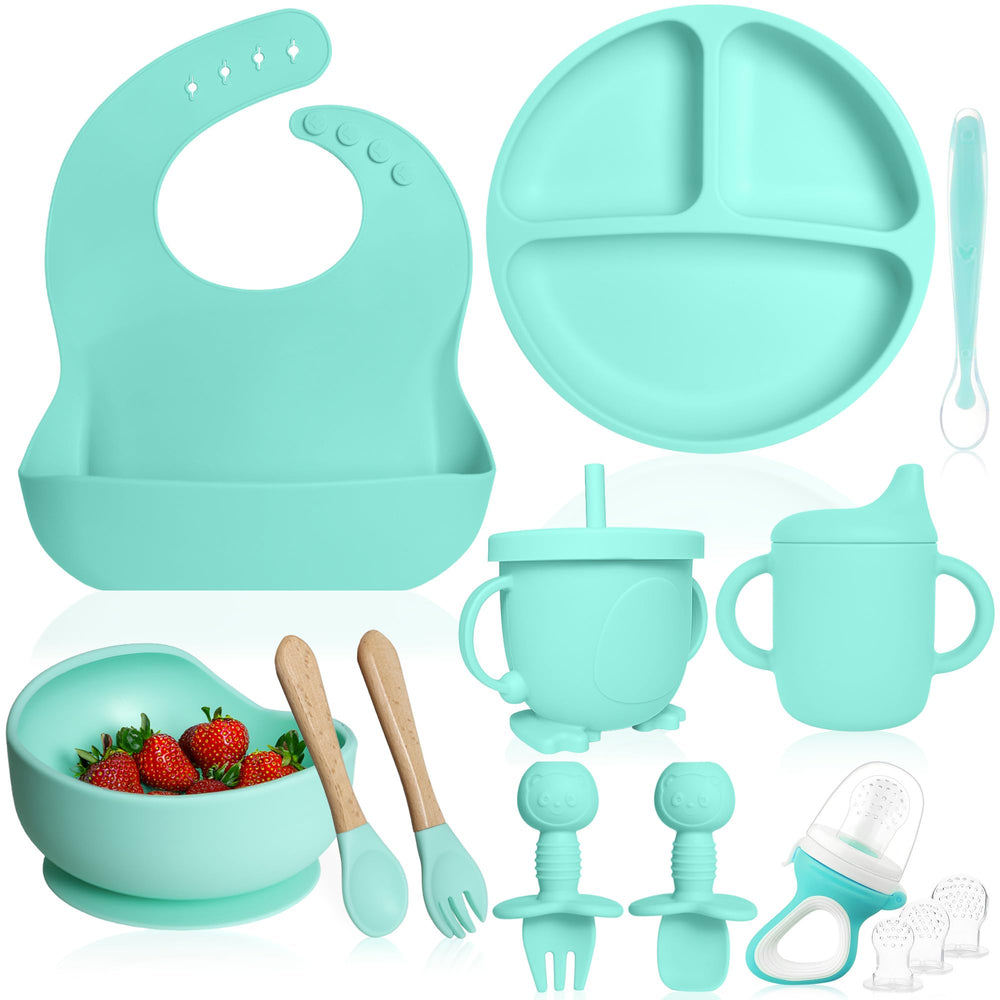 Bluet B pacifier silicone in green for soothing on the go.