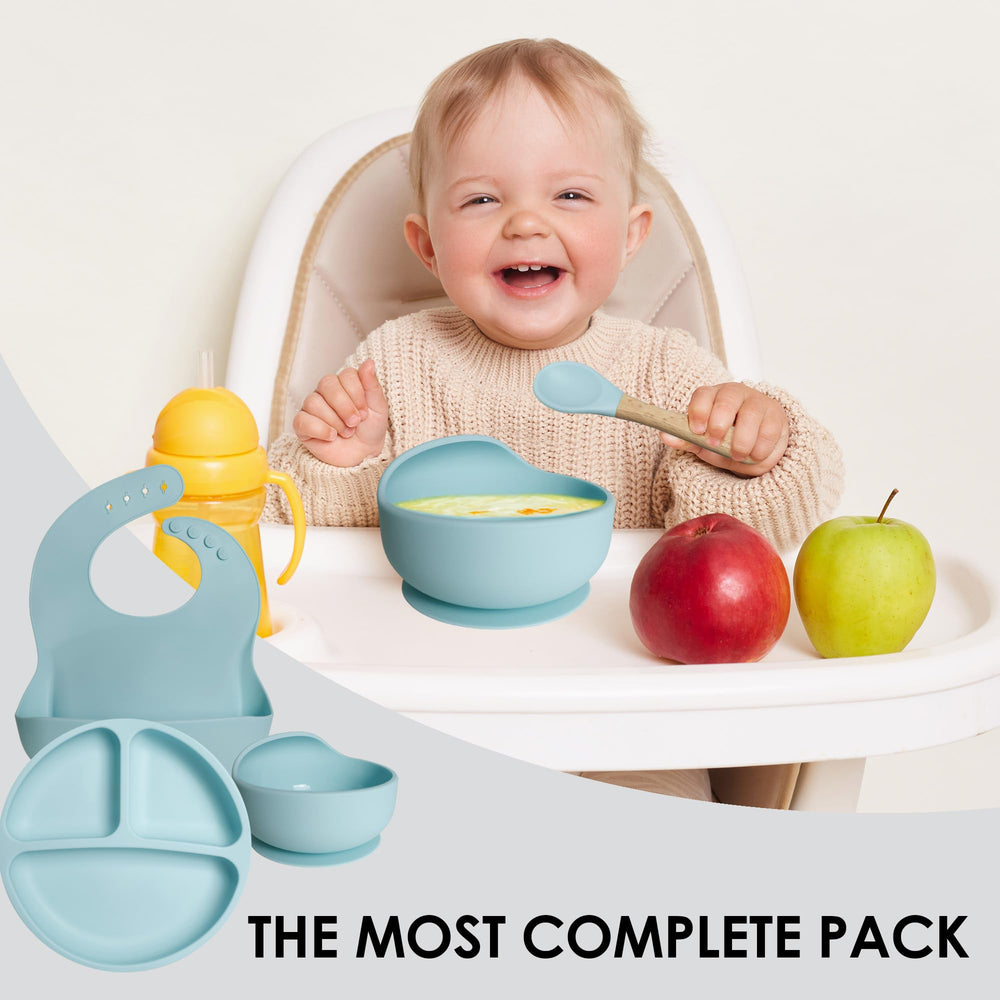 Bluet B 8pcs silicone feeding set offers a complete, easy-to-clean meal kit.
