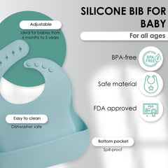 Bluet B silicone baby feeding spoon supports tiny hands during self-feeding.