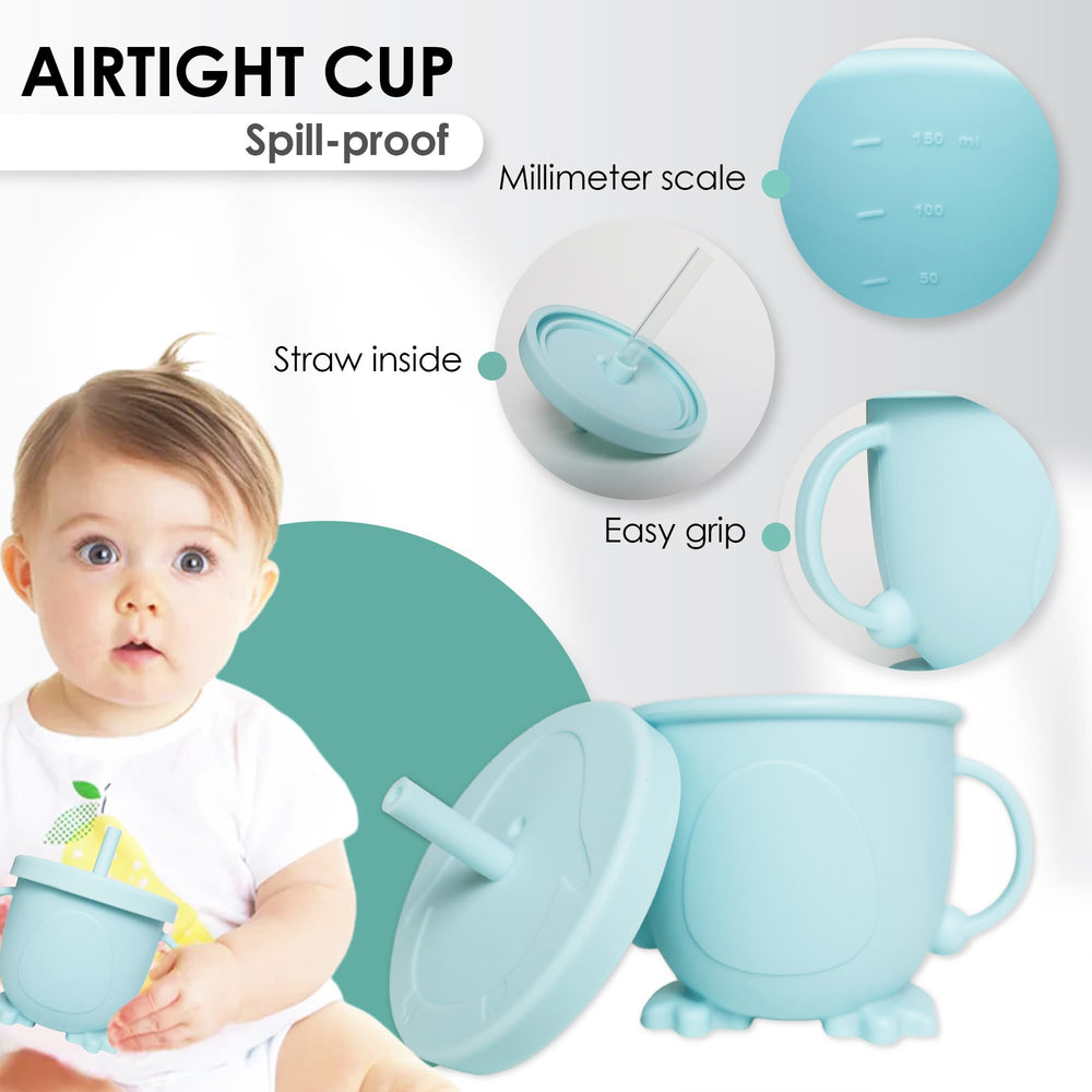 Bluet B silicone utensils support grasping and self-feeding in early meals.