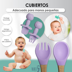 Bluet B infant utensils set designed for easy grasp and safe first bites.