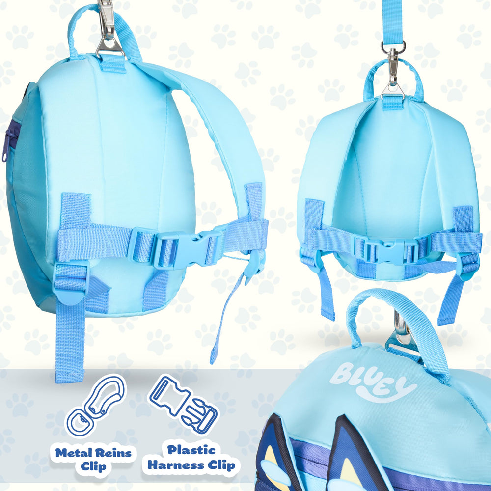 Bluey backpack main compartment keeps snacks and toys organized