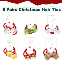 BlueZOO red Christmas hair ties with Christmas tree design for festive styling
