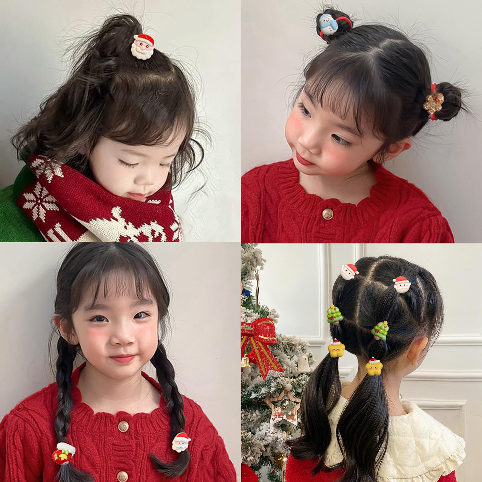 BlueZOO gingerbread bears pattern hair ties for cute kid hairstyles
