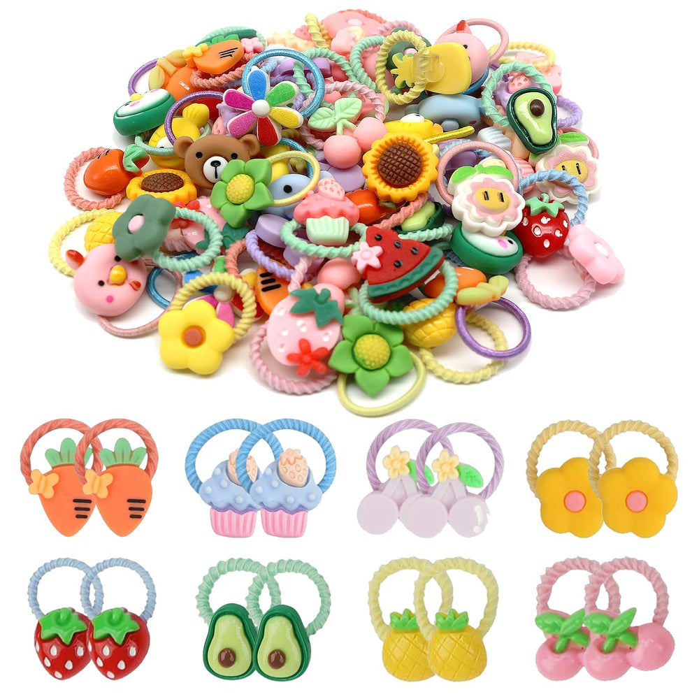 BlueZOO baby hair ties cartoon patterns closeup for daily styling