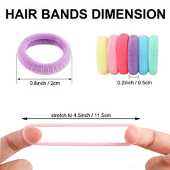 BlueZOO cotton hair ties close-up in cream and pink, gentle on delicate hair.