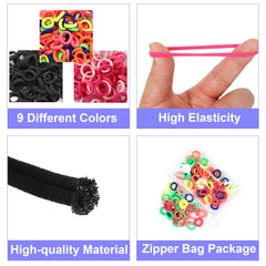 BlueZOO soft cotton hair ties stretched to demonstrate durability and elasticity.