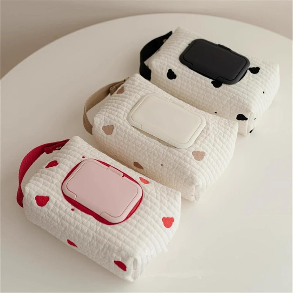 BLULILY bear-stitch wipe holder adds charm to baby gear.