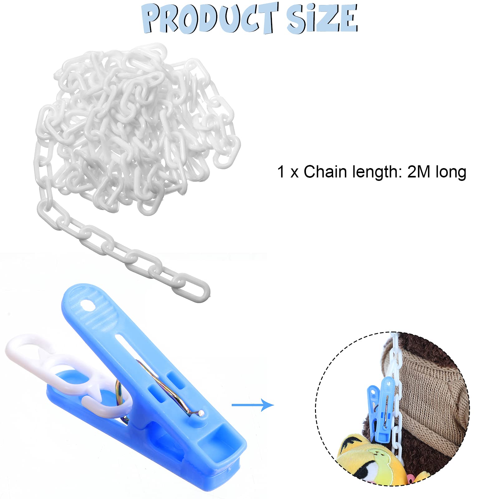 Blulu wall-ceiling-hooks-for-chain assembly showing space-saving mounting options.