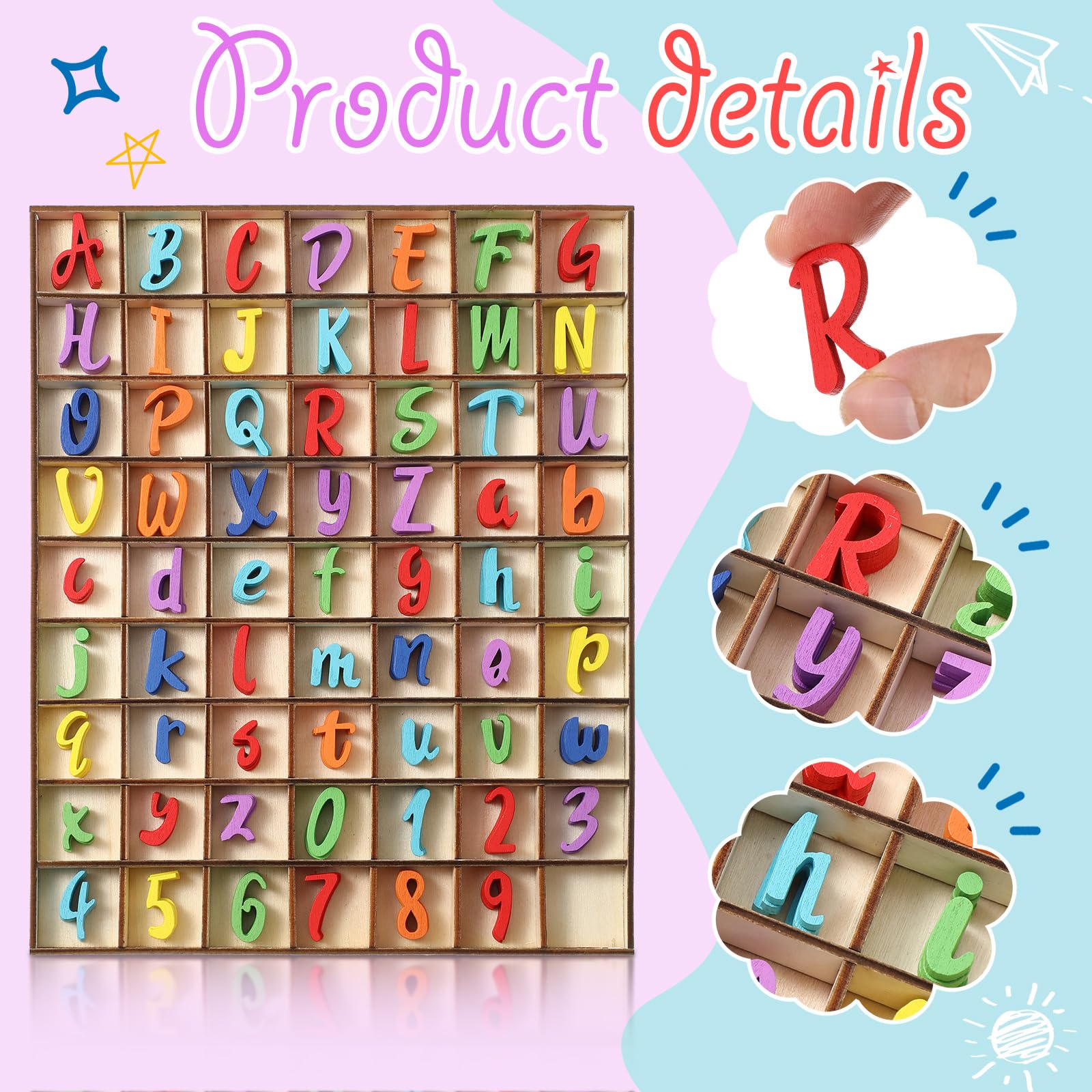 Blulu wooden numbers 0 9 ideal for early math and literacy activities
