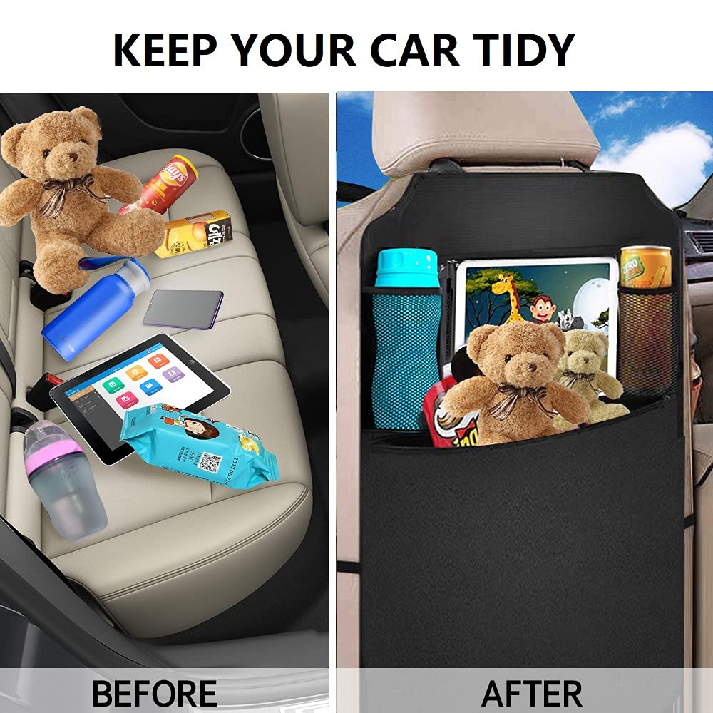 BLYPHOO backseat organizer kick mats easy-clean image proves quick wipe-down after messy trips.