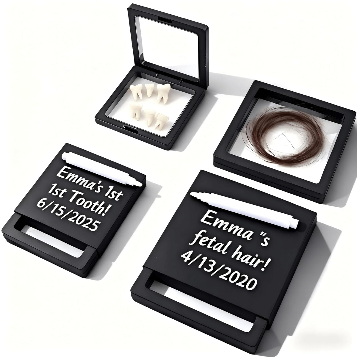 Bneajix baby memory box teeth display keeps treasured teeth securely on view