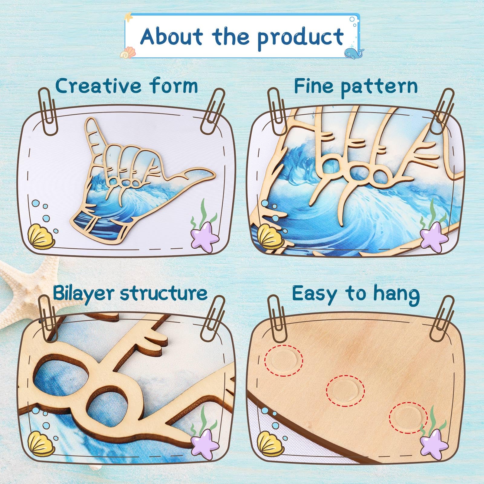 Bnesi easy-hang wall decor uses adhesive for simple installation.