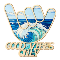 Bnesi Hawaiian surfer hand decor with wave pattern adds coastal charm to any wall.