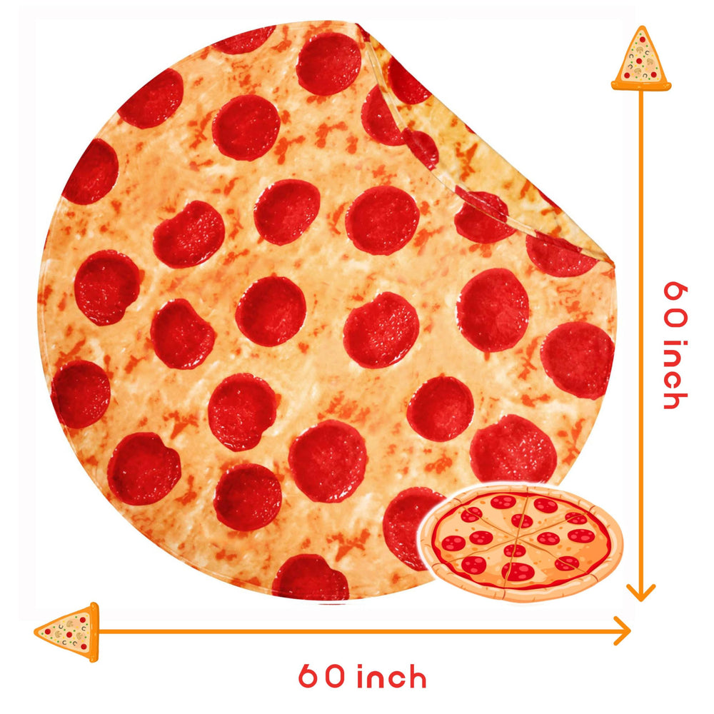 Bnuitland Pizza Blanket double-sided print emphasizes playful realism and extra warmth